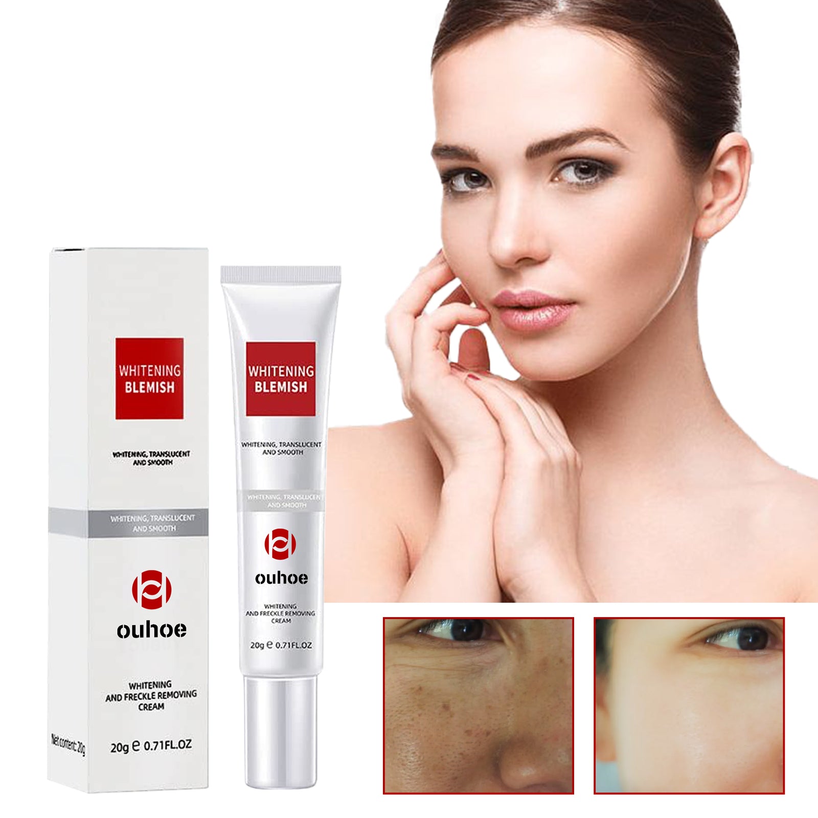 OUHOE Dark Spot Removal Cream, Moisturizing Repair Lighten Face Fine Lines And Spots Skin Whitening Cream