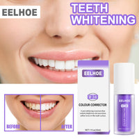 EELHOE V34 Colour Corrector, Mouth Shine White Clean Stains Shine White Teeth Purple Toothpaste