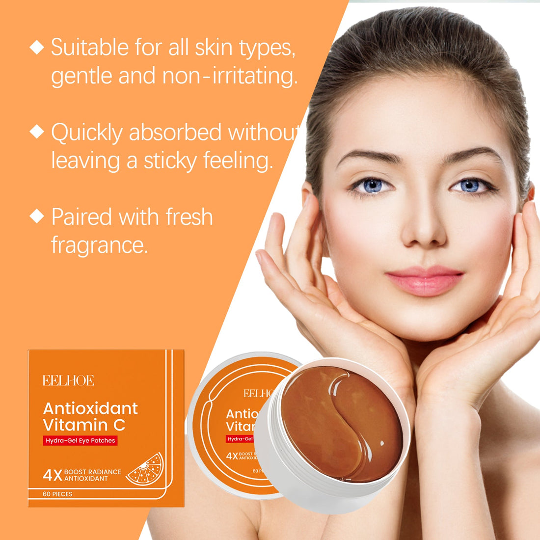 EELHOE Vitamin C Under Eye Patch - Cooling & Moisturizing Eye Bag Care