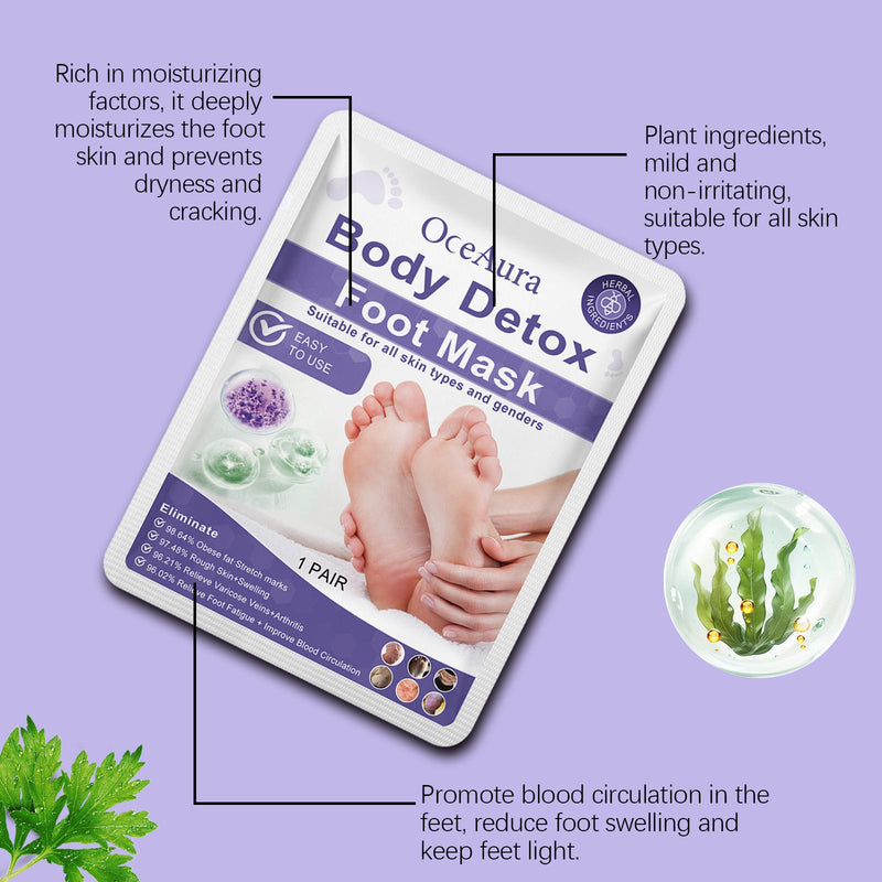 OceAura Foot Mask (Bag) Relieves Foot Discomfort, Gently Cleanses, Enhances Comfort, Tightens And Moisturizes The Skin