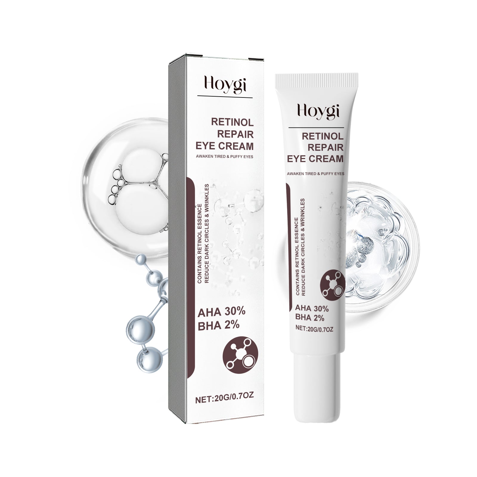 Retinol Repair Eye Cream, Reduce Wrinkles Fine Lines Bags Dark Circles Brightening Skin Anti-Wrinkle Repair Eye Cream