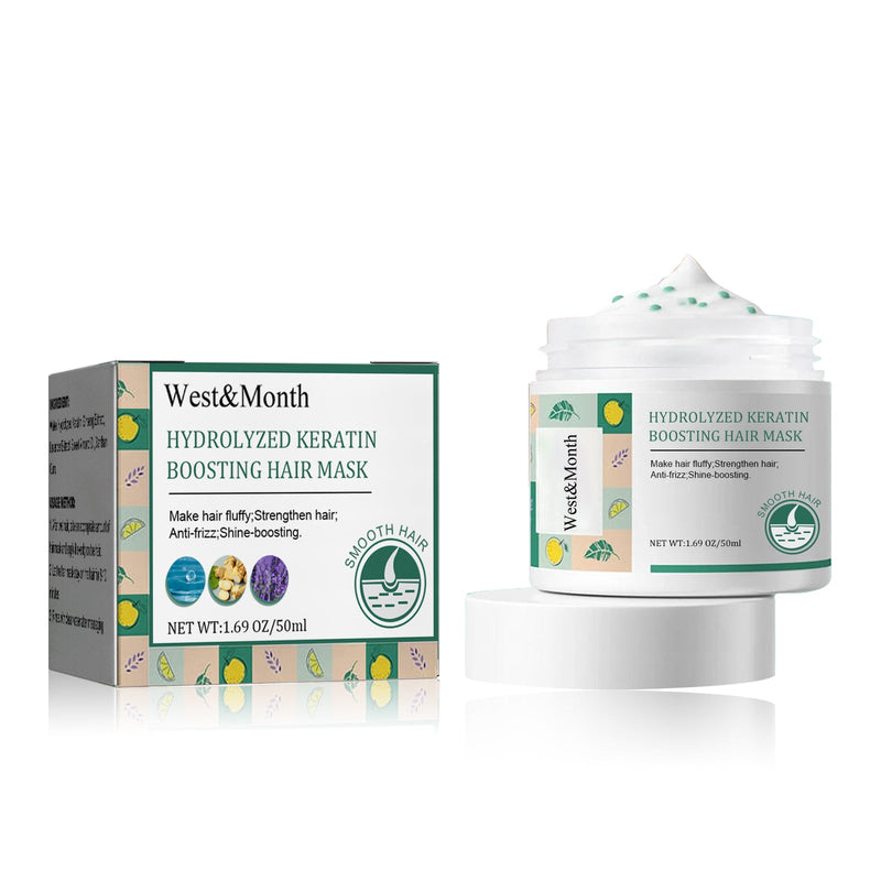 West&Month Keratin Hair Mask, Moisturize Repair Split Ends Dry And Frizzy Smooth Hair Care Mask