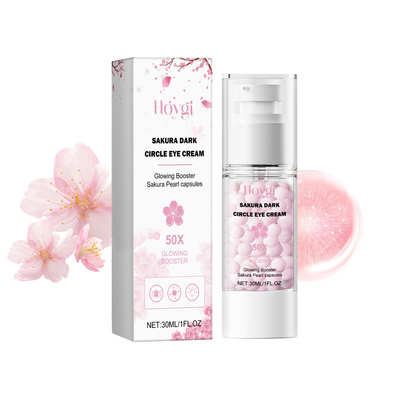 Sakura Dark Circle Eye Cream, Reduce Dark Eye Bags Around The Eyes Dull Brighten Moist Delicate Tight