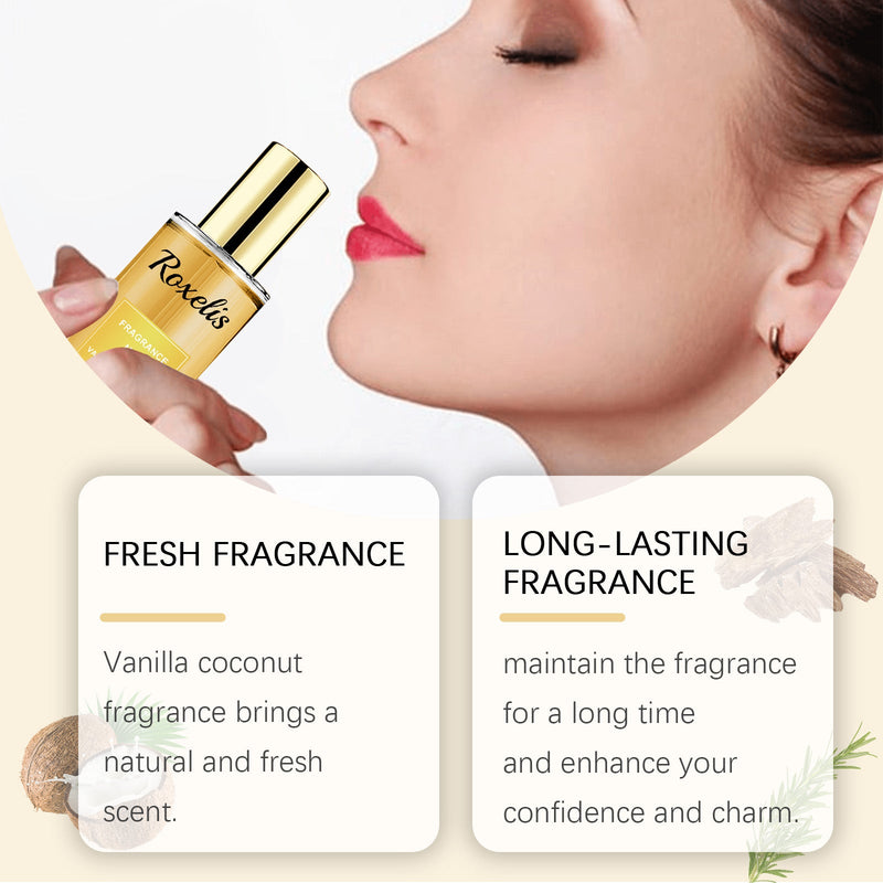 Roxelis Vanilla Coconut Fragrance Spray Long Lasting Fragrance Refreshing Body Spray Floral Fruit Fragrance Refreshing Body Fragrance