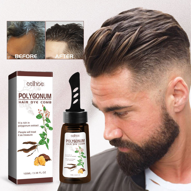 EELHOE Polygonum Hair Dye Comb, Deep Clean Dry Smooth Black Glossy Hair Comb