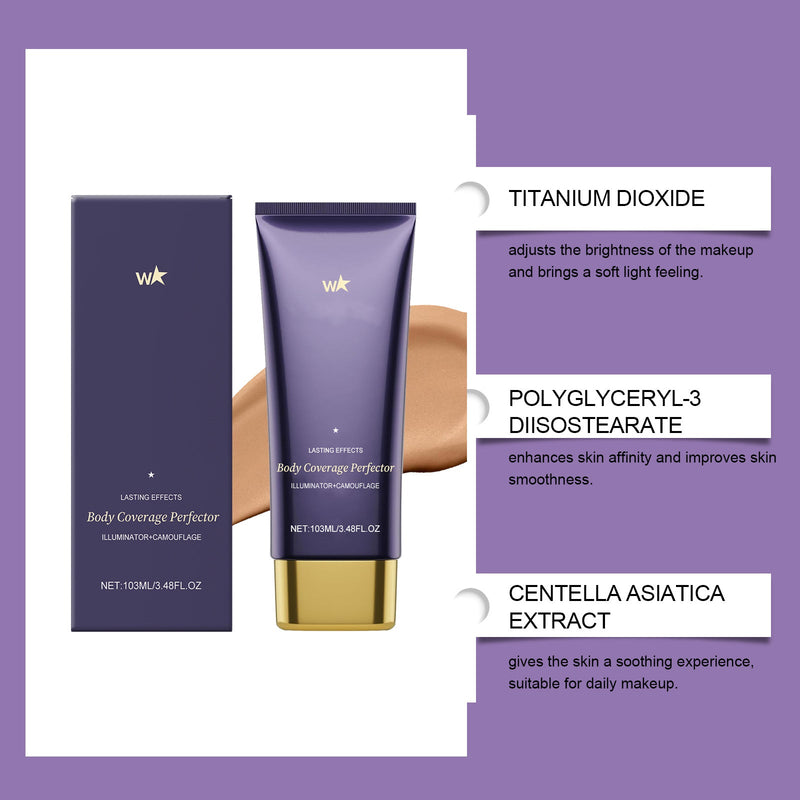 Brown Body Concealer Cream - Covers Imperfections, Evens Out Face and Body Tone, Long-Lasting, Non-Cakey Concealer