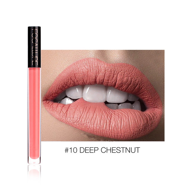 FOCALLURE Liquid Lipstick Makeup Matte Lip Tint Sexy Pigment Waterproof Batom Tint Nude Gloss Kiss-proof Lips Make up