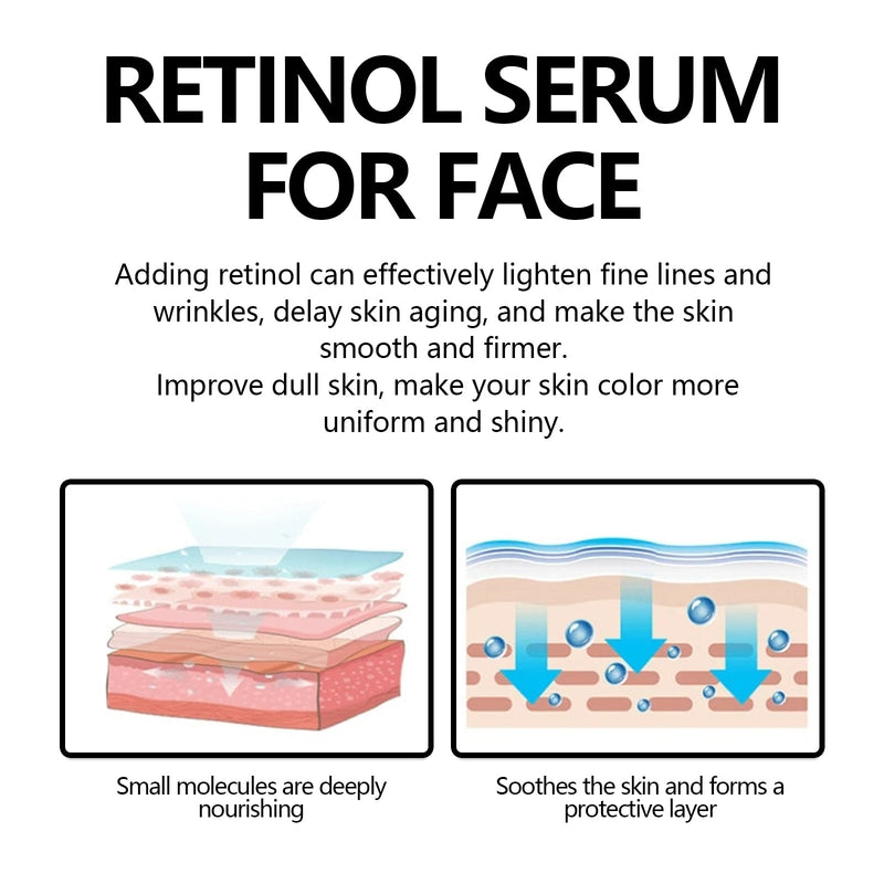 Retinol Serum For Face, Hydrating Firming Facial Fine Lines Smooth Skin Anti-Wrinkle Essence