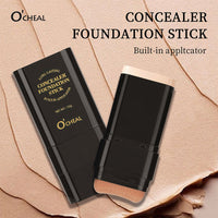Oqianya Cream Foundation Concealer Long-Lasting Solid Foundation  Dual-Purpose Powder Puff Brush