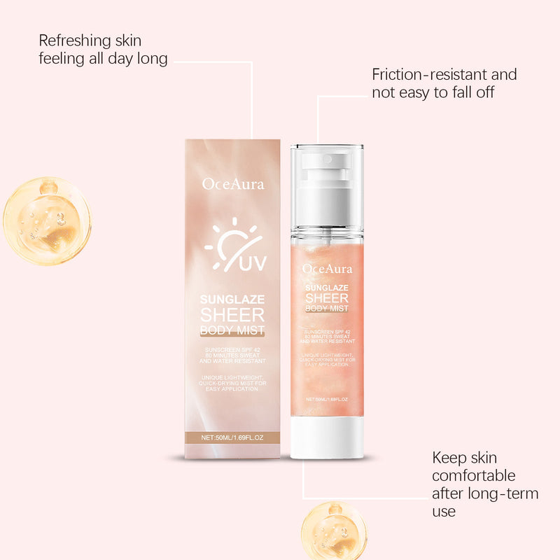 OceAura Refreshing Protective Spray, Moisturizes Summer Outdoor Uv Protection Refreshing Non-Sticky Spray
