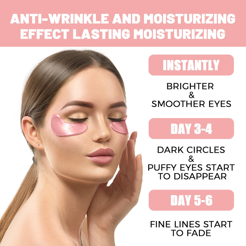 OUHOE Pink Rose Eye Mask, Reduces Fine Lines, Bags, Dark Circles, Moisturizes And Tights Skin Care Eye Mask