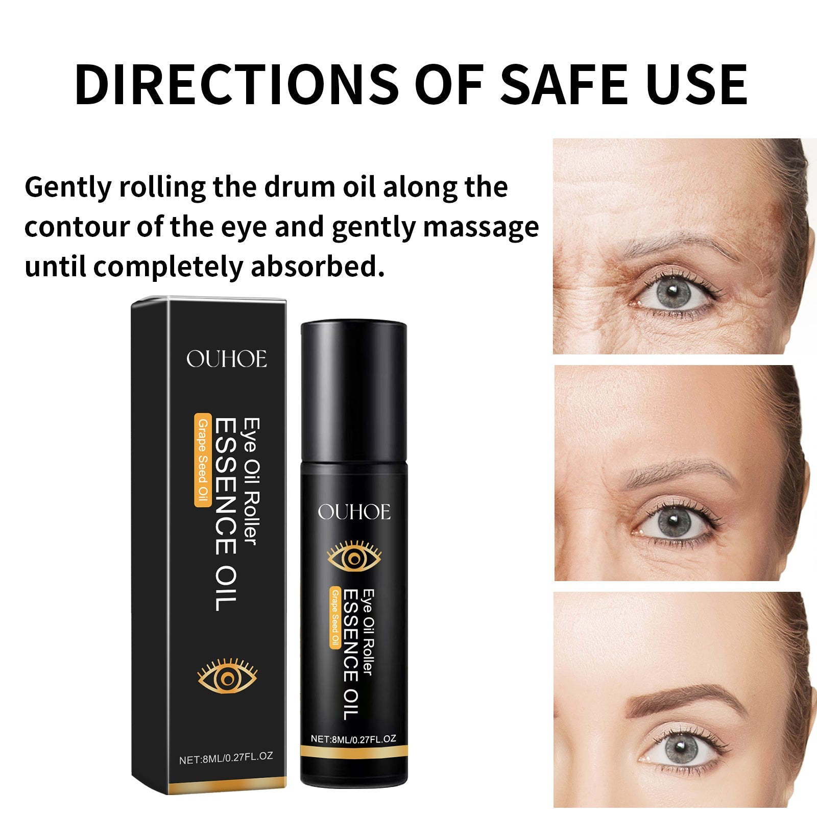 Eye Oil Roller Essence Oil, Moist Hydrating Firming Eye Week Skin Fade Out Fine Lines Dry Eye Cream