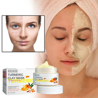 Turmeric Clay Mask, Facial Acne-Clearing Q10 Deeply Cleanses, Hydrates, Brightens And Shrinks Pores