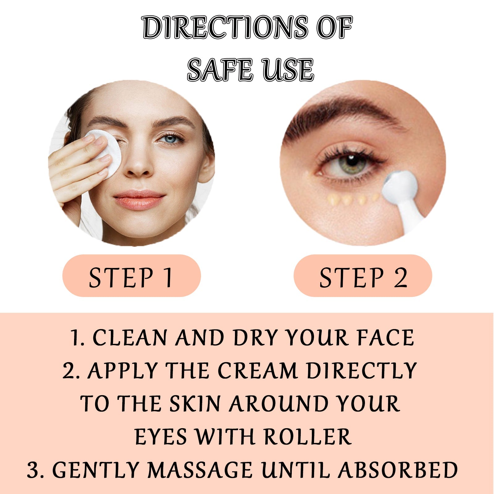 Firming Eye Cream Roll On, Repair Eye Cream Reduces Fine Line Bags Dark And Tight Moisturizing Ball