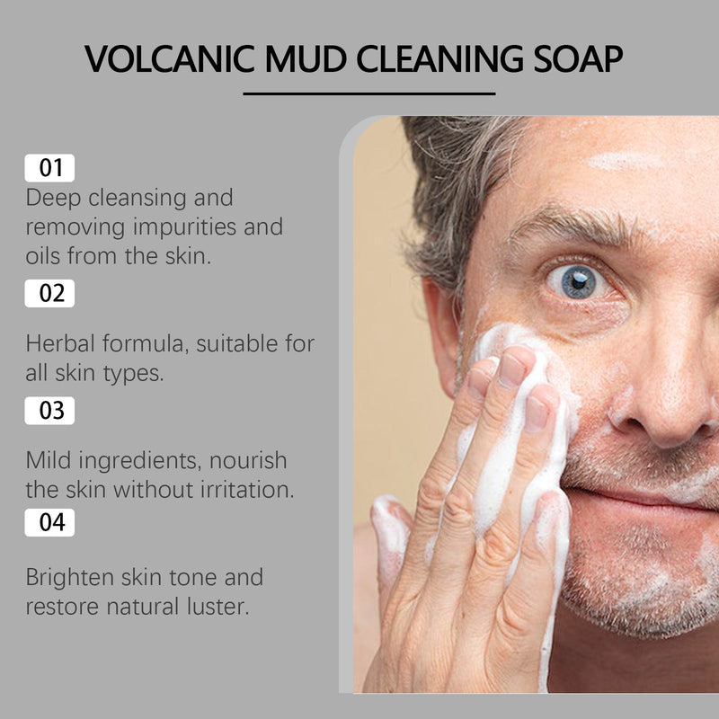 Volcanic Mud Cleansing Soap Cleansing Blackhead Acne, Deep Cleansing Of Facial Pores, Moisturizing And Rejuvenating Care