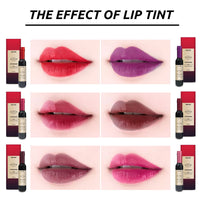 Vin Rouge Lip Tint, Non-Stick Cup Color Development Portable Waterproof Non-Fading Moisturizing Red Wine Bottle Lip Glaze