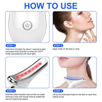 Neck Massager Beauty Device with 7-Color Light Therapy for Neck Wrinkle Care
