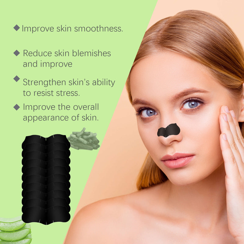 Bamboo Charcoal Blackhead Patch, Delicate Skin Care Gently Clean Acne Strawberry Nose Narrow Pores Nose Cleaning Patch