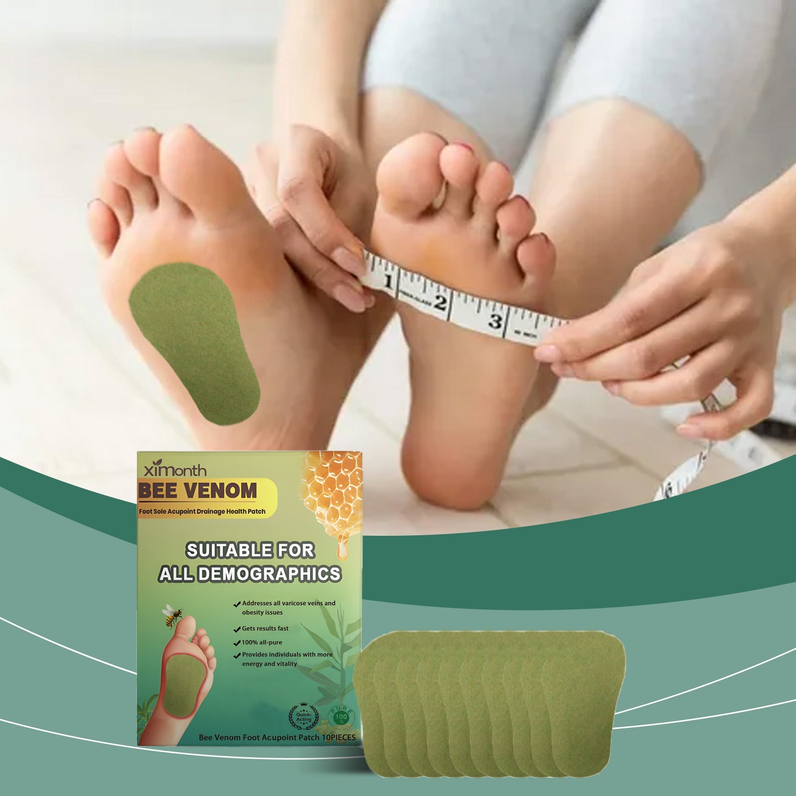 Bee Venom Foot Care Patch Slimming Body Shaping Deep Clean Body Sole Care Foot Patch