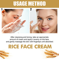 Rice Cream Gently Lightens Fine Lines, Hydrates, Moisturizes Pores, Tightens Facial Skin Care