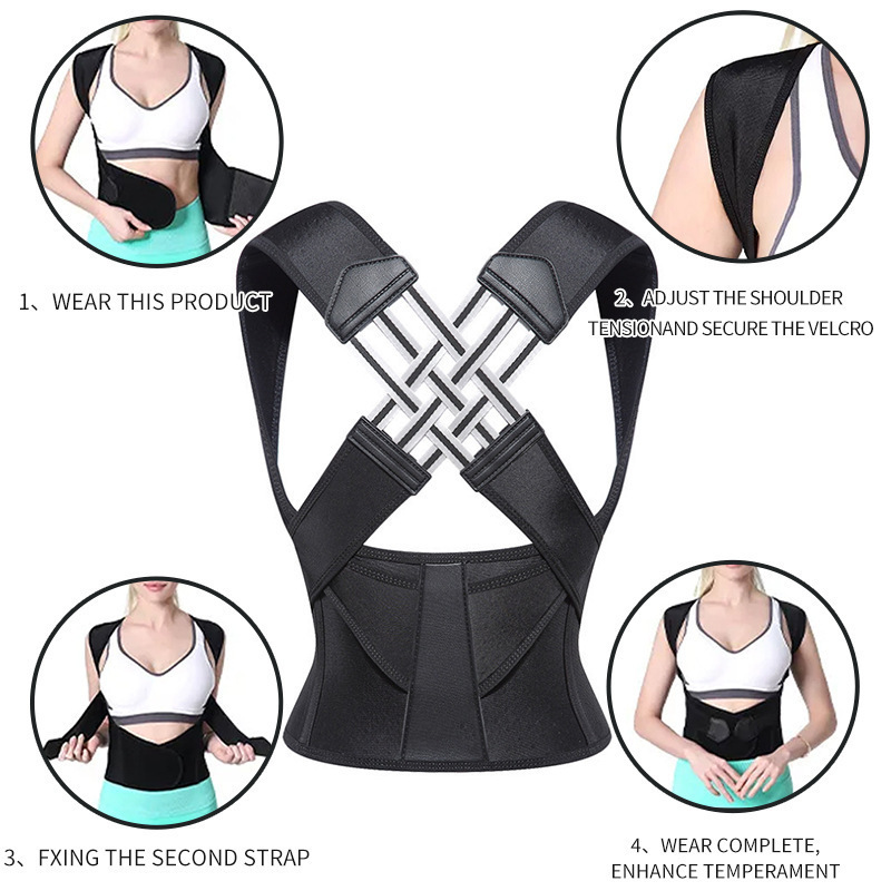 Posture Corrector for Men and Women, Invisible Shoulder Opening Back Support Belt, Anti-Slouching Posture Brace, Back Alignment Belt