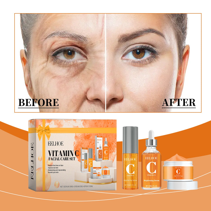 Vitamin C Facial Skin Care Set, Facial Moisturizing Moisturizing Rejuvenating Skin And Pore Fine Set
