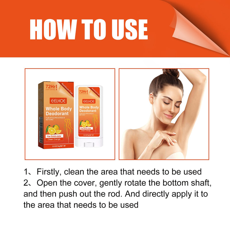Body Care Stick, Summer Refreshing Anti-Perspirant Clean Armpit Odor Long-Lasting Portable Deodorant Stick
