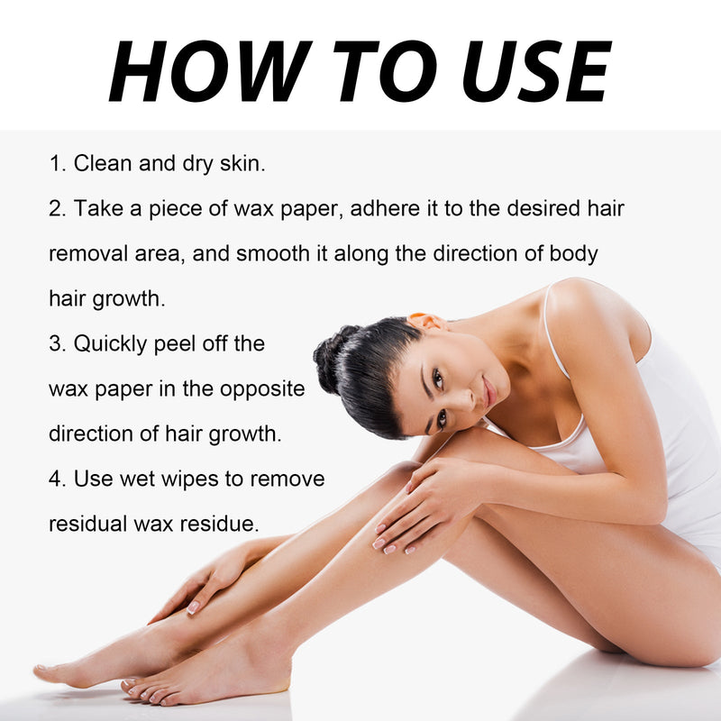 Waxed Hair Removal Paper, Armpit Leg Full Body Hair Removal Treatment Gentle Does Not Stimulate Smooth Skin