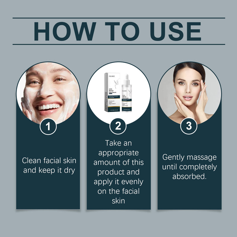Retinol Facial Essence, Gentle Skin Care Elastic, Tender, Brightening, Moisturizing And Moisturizing Original Solution