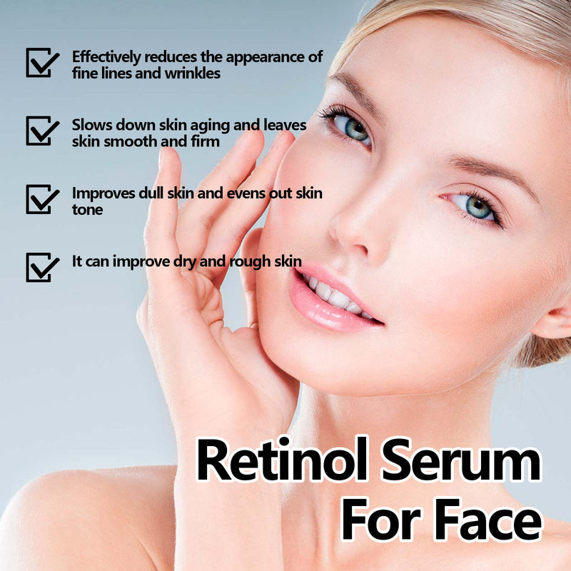 Retinol Serum For Face, Hydrating Firming Facial Fine Lines Smooth Skin Anti-Wrinkle Essence