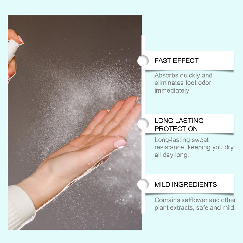 Foot Antiperspirant Spray, Quick Antiperspirant To Remove Foot Odor And Improve Foot Perspiration Long-Lasting Refreshing Treatment Spray