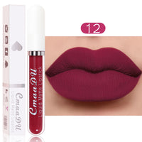 CmaaDu 18 Color Lipstick Matte Non-Stick Cup Waterproof Long Lasting Lip Gloss