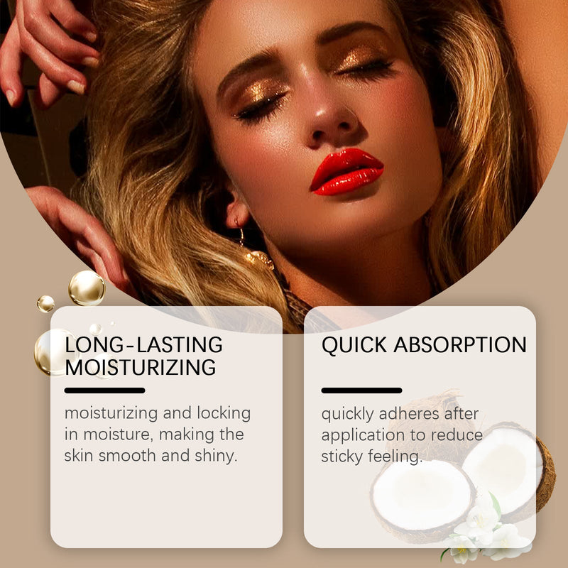 OceAura Coconut Black Lotion, Summer Free Tanning Bronzer Wheat Moisturizing Even Skin Toner