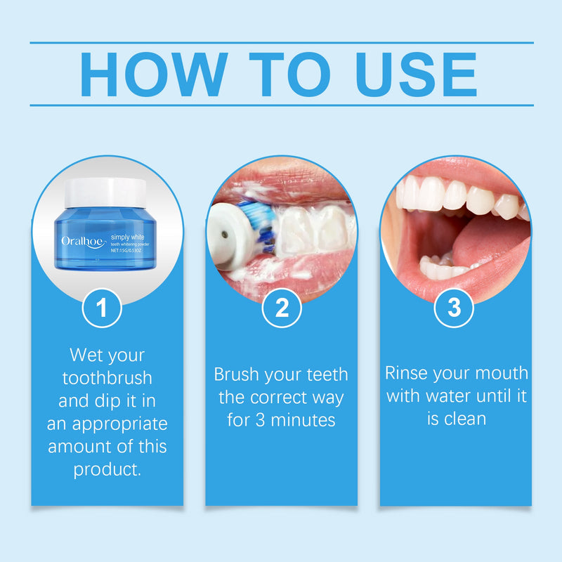 Oralhoe Teeth Cleaning Powder Mouth Cleaning Teeth Clean White Confident Smile Mouth Care Oral Care