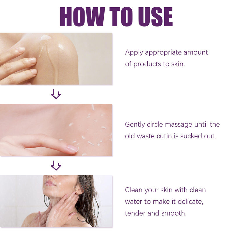 EELHOE Body Exfoliating Gel - Lavender Set, For Skin Cleansing, Back Acne Scrubbing, Improving Dull Skin, Bath Towel