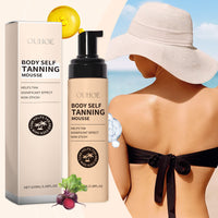 OUHOE Black Body Mousse Summer Tanning Bronzer Moisturizes And Equalizes Skin Tone With A Dark Mousse