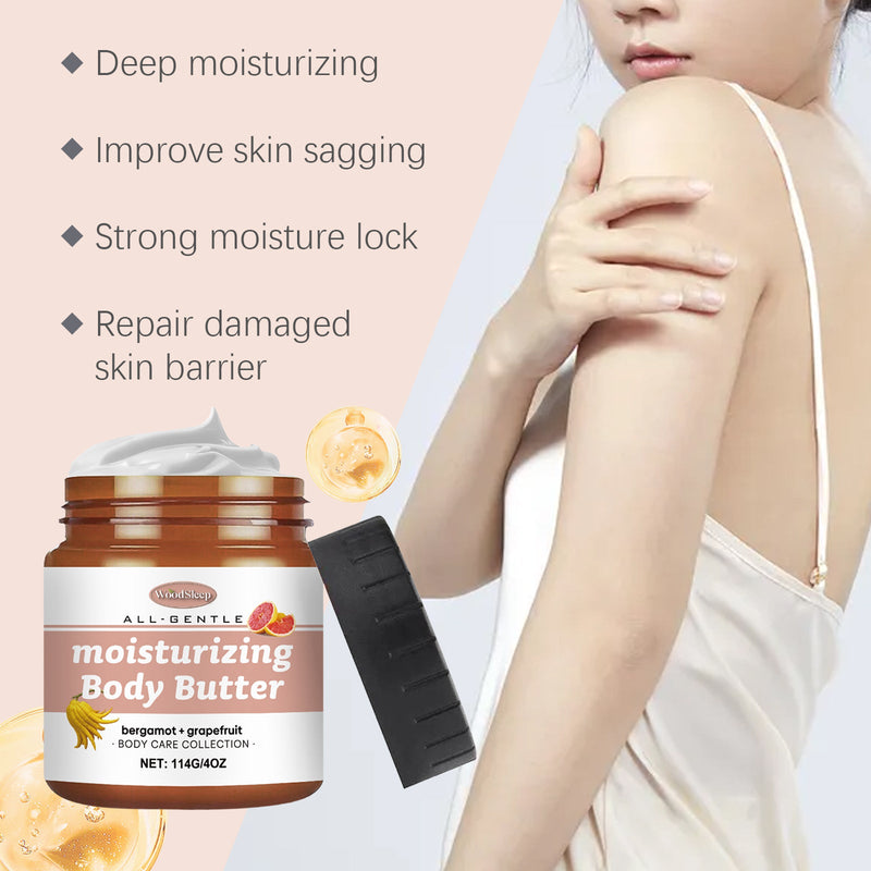 WoodSleep Body Butter Moisturizer With Bergamot And Grapefruit Flavor Hydrates And Moisturizes Skin All Over