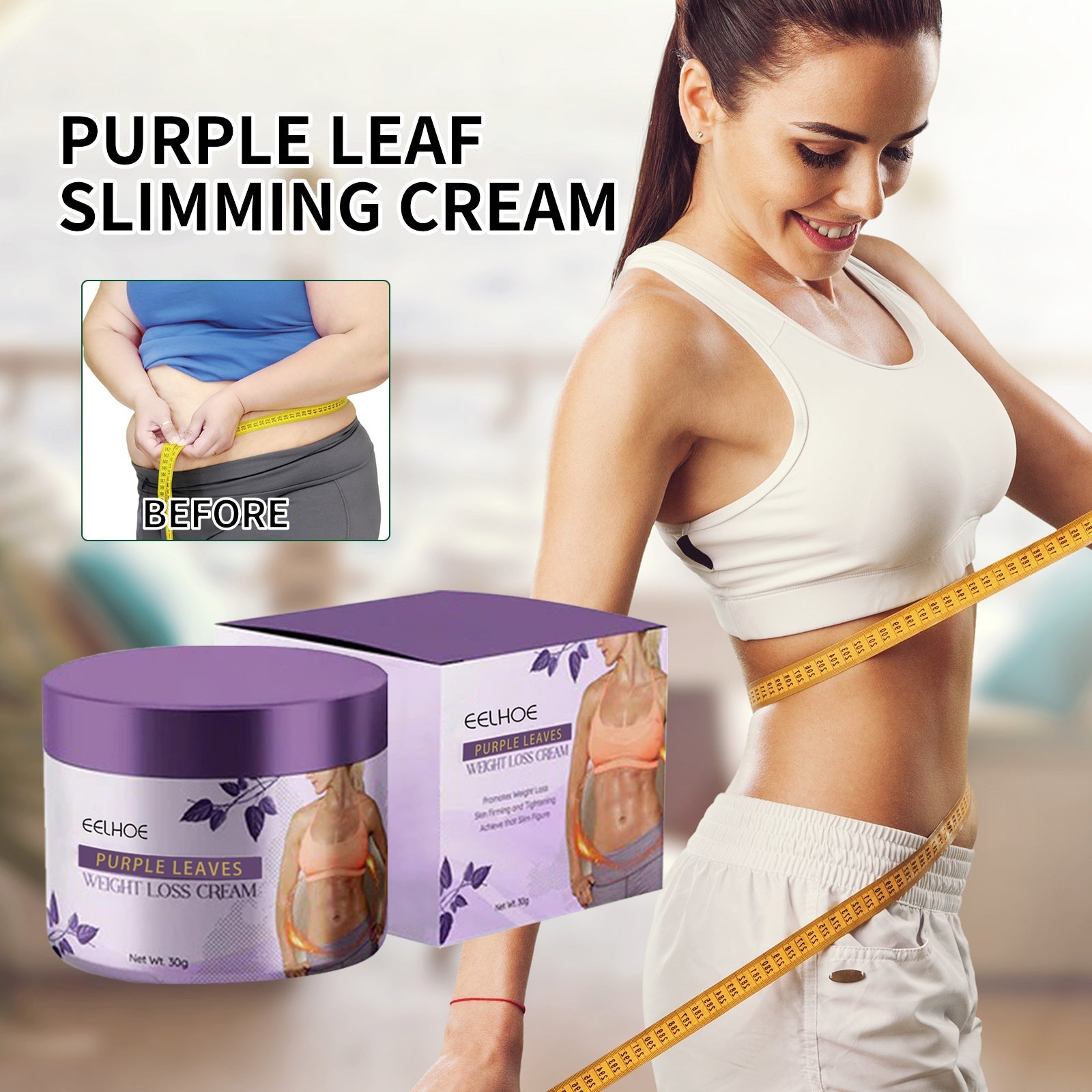 Purple Leaf Slimming Cream Body Shaping And Firming Skin Small Waist Slim Curves Body Slimming Moisturizer