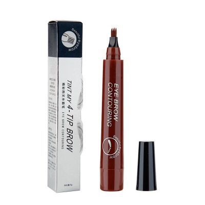Four-Headed Bifurcated Eyebrow Pencil Simulation Wild Liquid Eyebrow Pencil Durable Waterproof Sweat-Proof And Easy To Color
