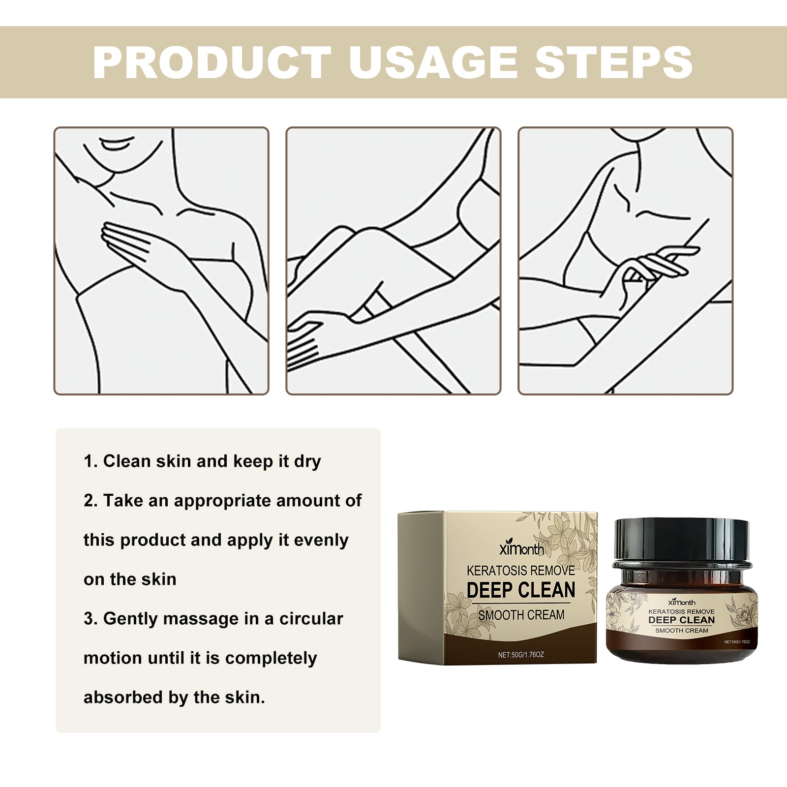 Keratosis Remove Deep Clean Smooth Cream, Clear Skin Acne Exfoliating Unclog Pores Moisturizing Tender And Smooth Skin