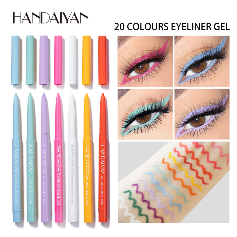 HANDAIYAN 20 Color Pearlescent Matte Waterproof And Difficult To Smudge Eyeliner Pen Rotatable Eye Shadow Eyeliner