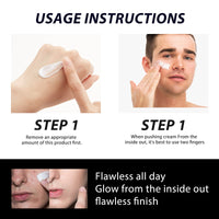 EELHOE Men's Light Cream, Refreshing Non-Greasy Concealer Blot BrighTening Skin Tone Invisible Pore Lazy Cream