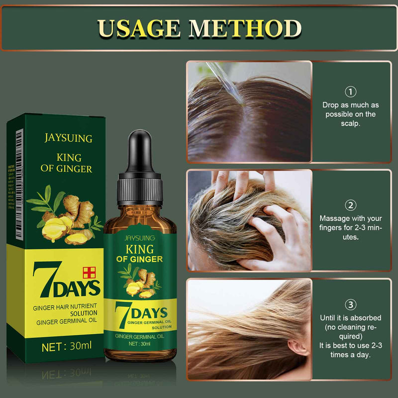 Jaysuing Ginger Hair Care Essential Oil Refreshing And Nourishing Scalp Follicles And Strengthening Hair Nutrition Solution