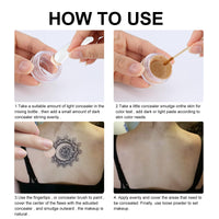 Tattoo Concealer, Waterproof Brightening Cover Tattoo Scars Birthmark Invisible Two-Tone Concealer