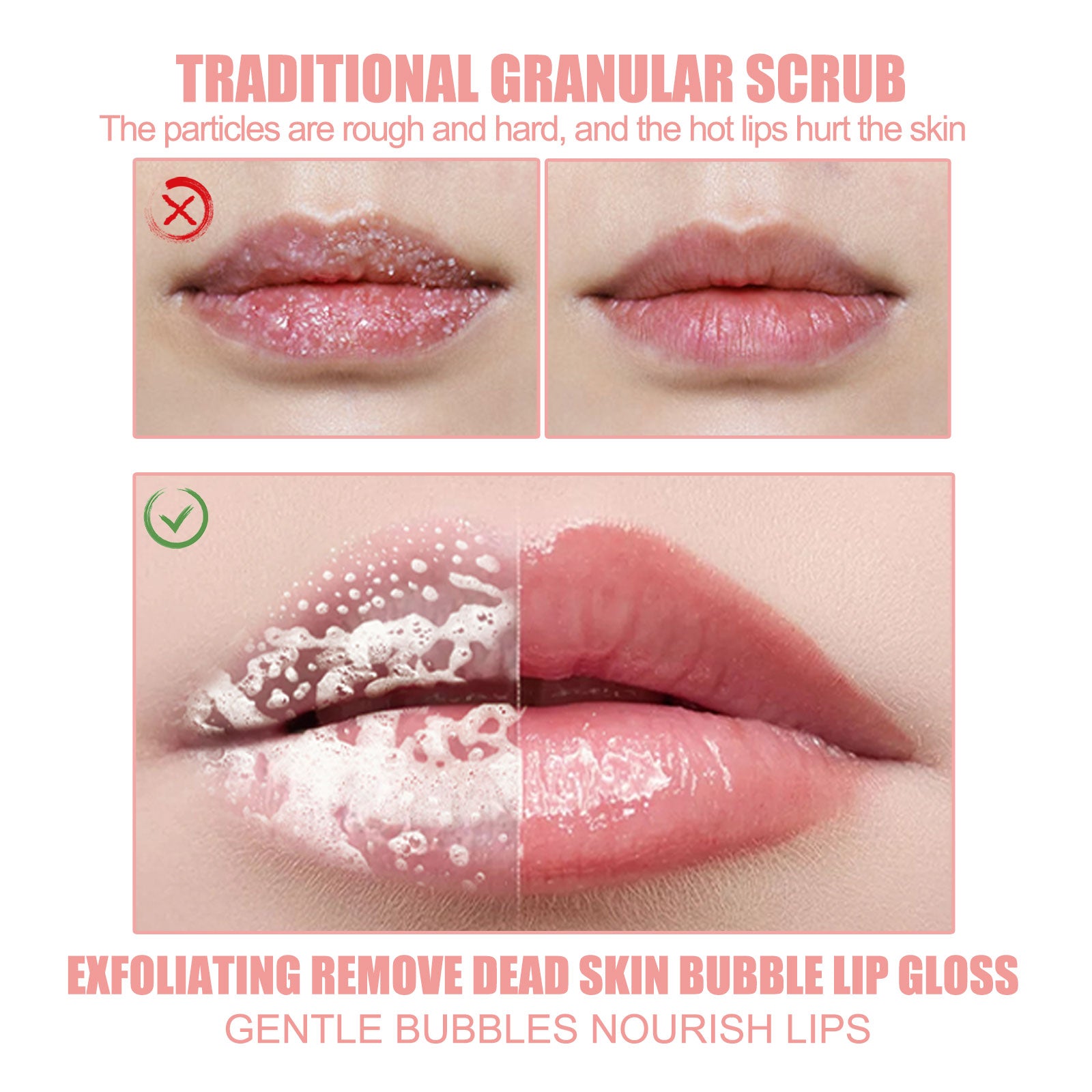 Exfoliates Dead Skin Bubble Lip Mask, Lightening Lip Lines Softening Horny Skin Moisturizing And Preventing Dry Cracking Lip Mask