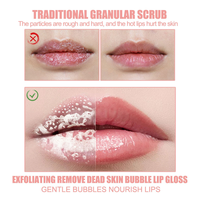 Exfoliates Dead Skin Bubble Lip Mask, Lightening Lip Lines Softening Horny Skin Moisturizing And Preventing Dry Cracking Lip Mask