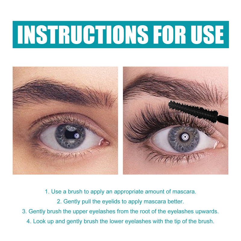 EELHOE Mascara Cream (Black), Slim And Thick Curling, Waterproof And Sweatproof Lengthening, No Caking And No Smudging
