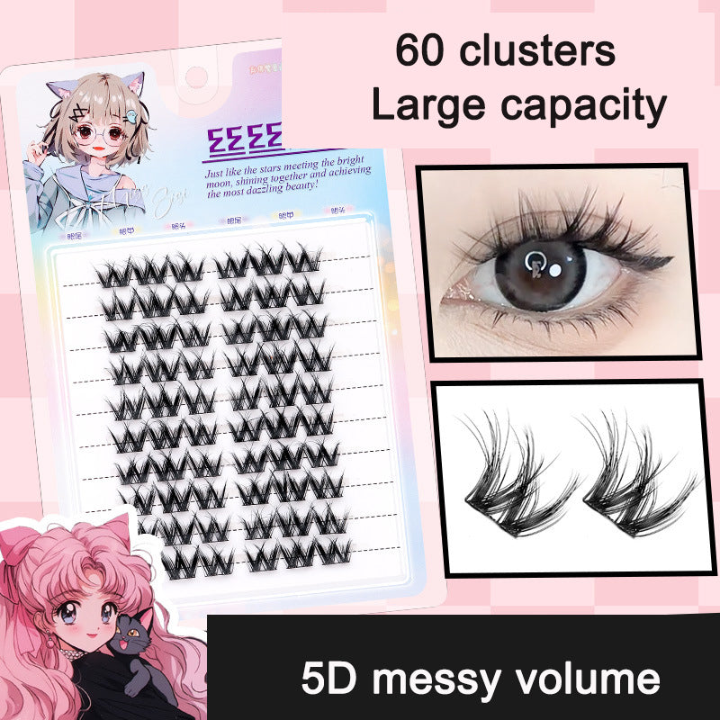 Sunflower Comics Pure Desire Eyelash Simulation Natural Thickening Large Segmented Trilogy False Eyelash Laziness
