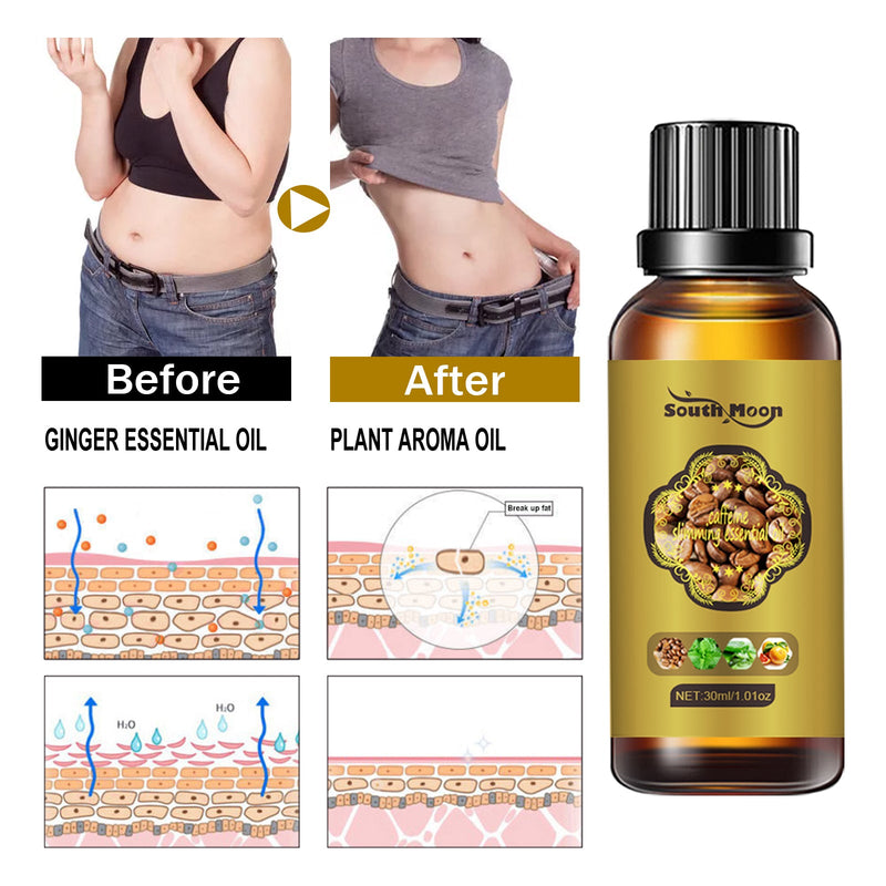 South Moon Caffeine Slimming Essential Oil, Firming And Shaping Waist Oil Lift Body Slimming Essential Oil Moisturizes Skin Massage Body Shaping