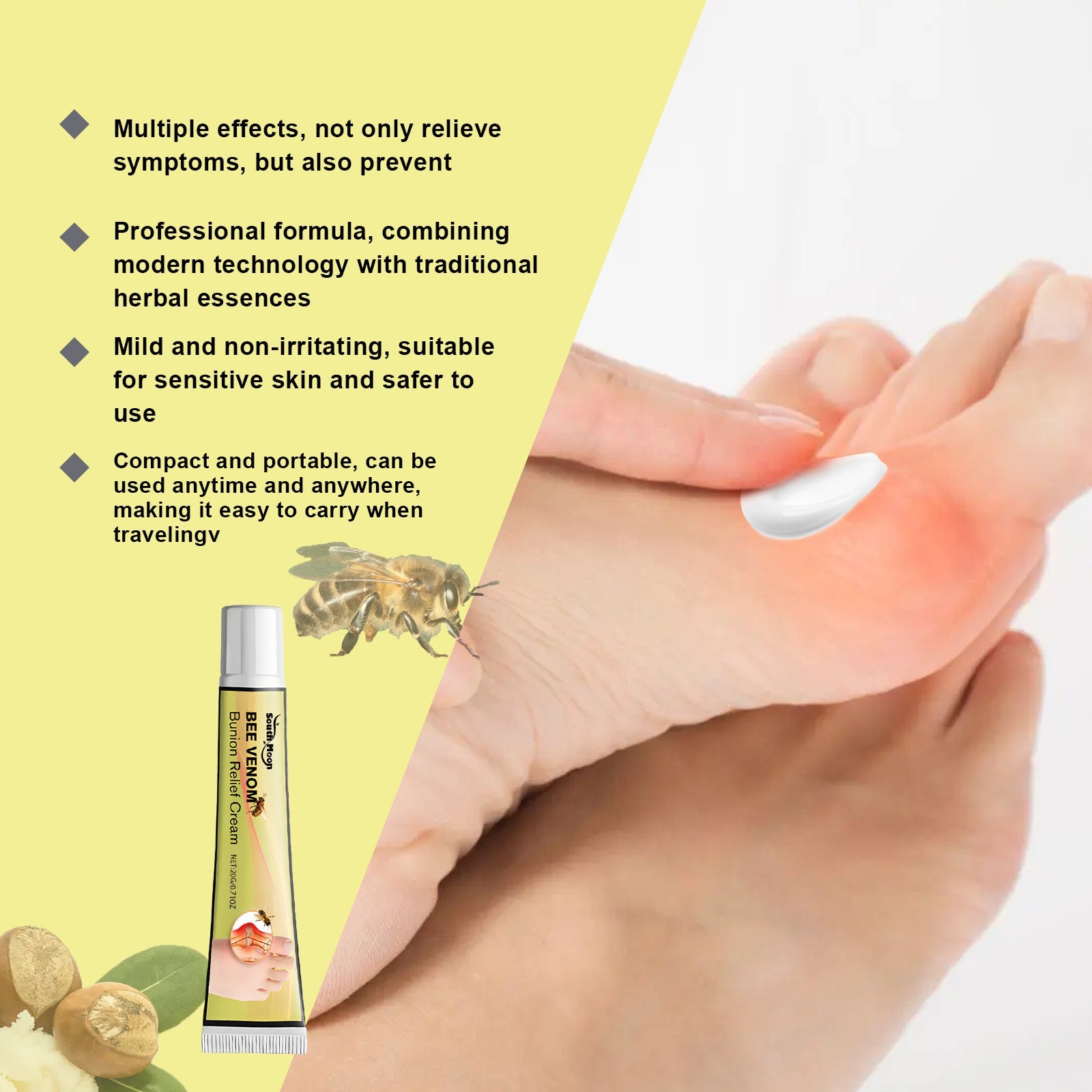Bee Venom Bunion Relief Cream Foot Thumb Valgus Relief Joint Pain Activating Care Cream